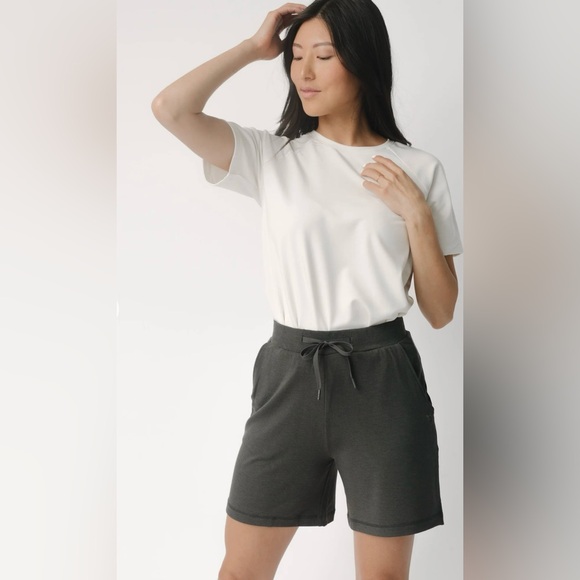 Cozy Earth Bamboo Mid-Length Shorts - Charcoal - Picture 3 of 6